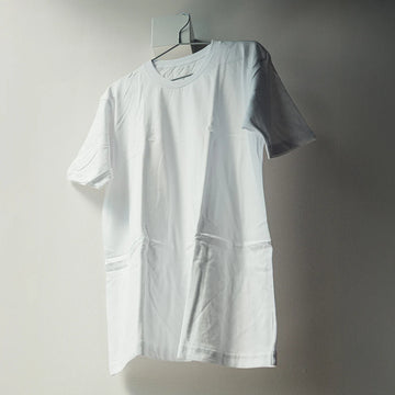 綿100% クルーネック 無地 半袖Tシャツ ユニセックス ホワイト