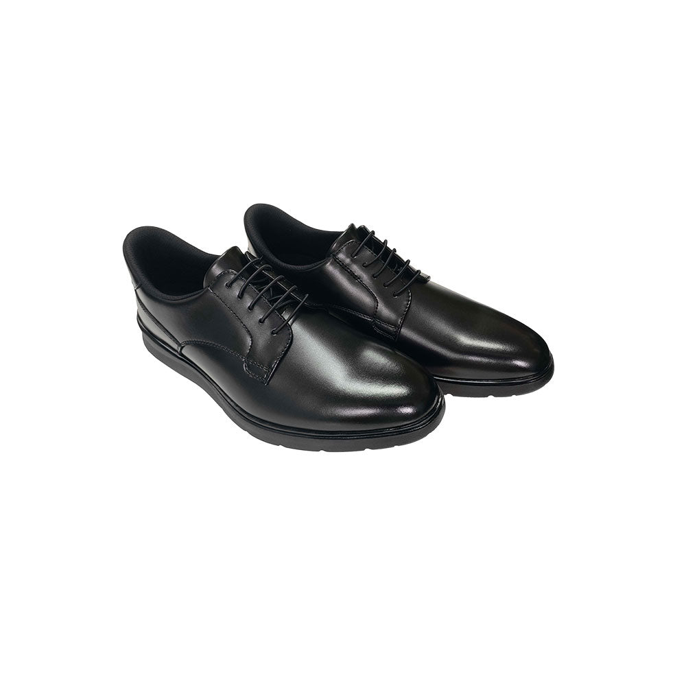 LB1500-BLK ビジネススニーカー 本革 幅広4E プレーン ブラック ビジネスシューズ