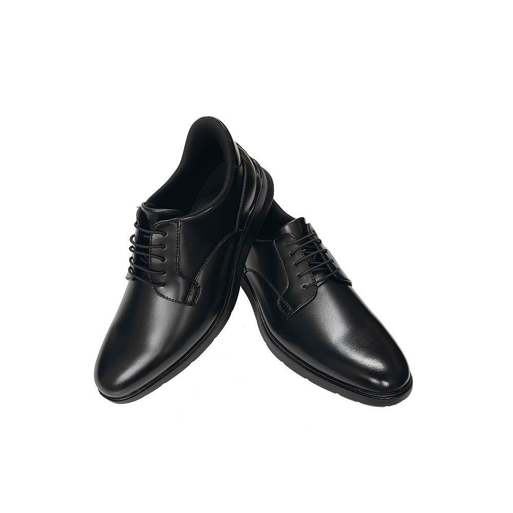 LB1500-BLK ビジネススニーカー 本革 幅広4E プレーン ブラック ビジネスシューズ