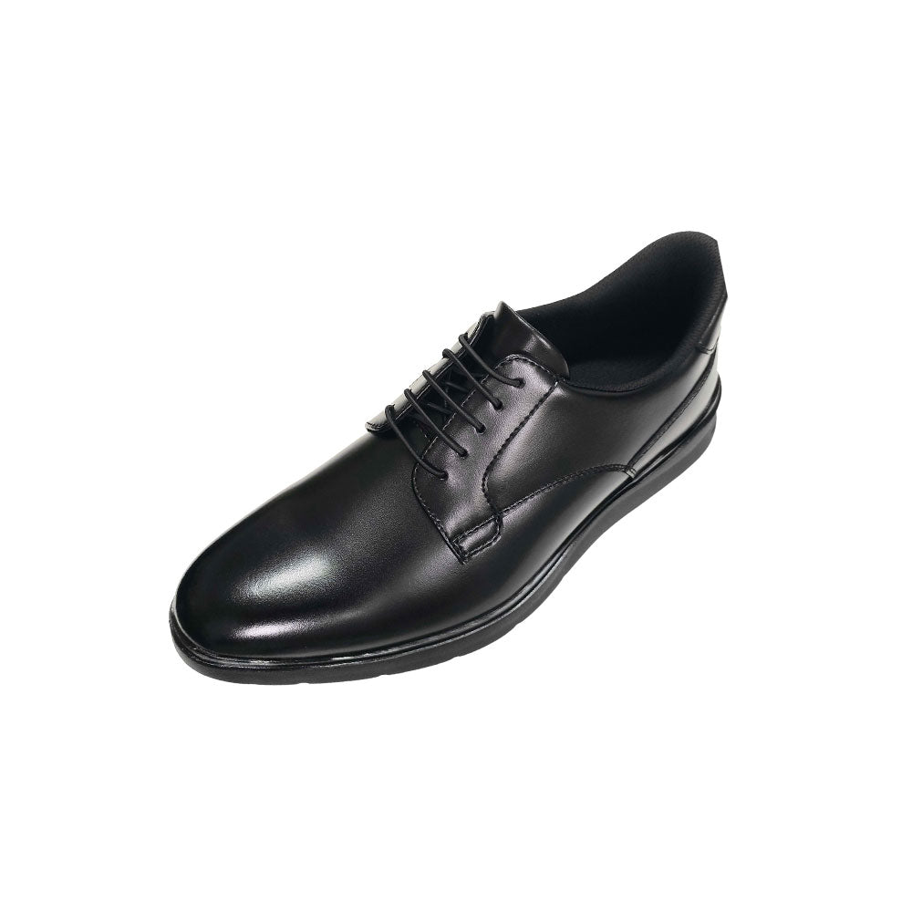 LB1500-BLK ビジネススニーカー 本革 幅広4E プレーン ブラック ビジネスシューズ
