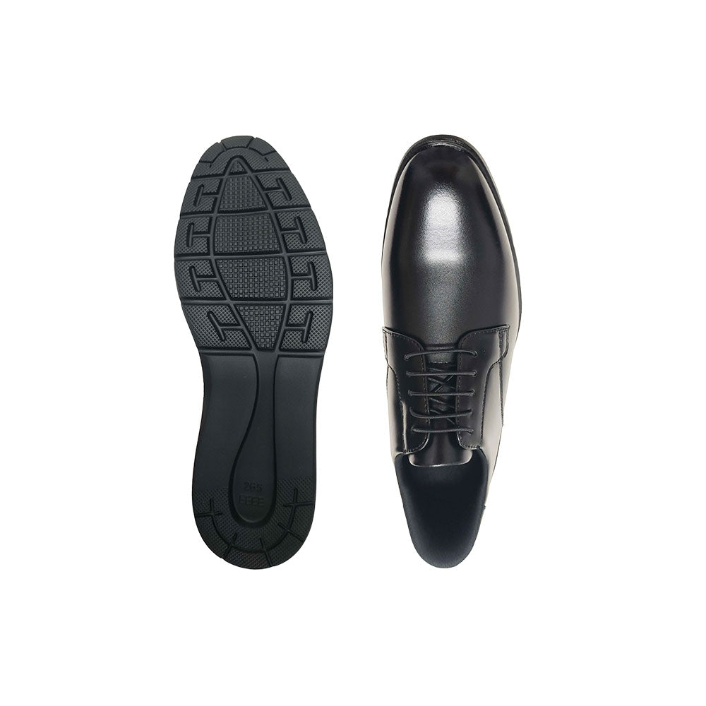 LB1500-BLK ビジネススニーカー 本革 幅広4E プレーン ブラック ビジネスシューズ