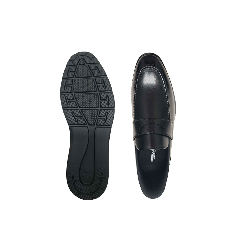 LB1504-BLK ビジネススニーカー 本革 幅広4E ローファー ブラック ビジネスシューズ