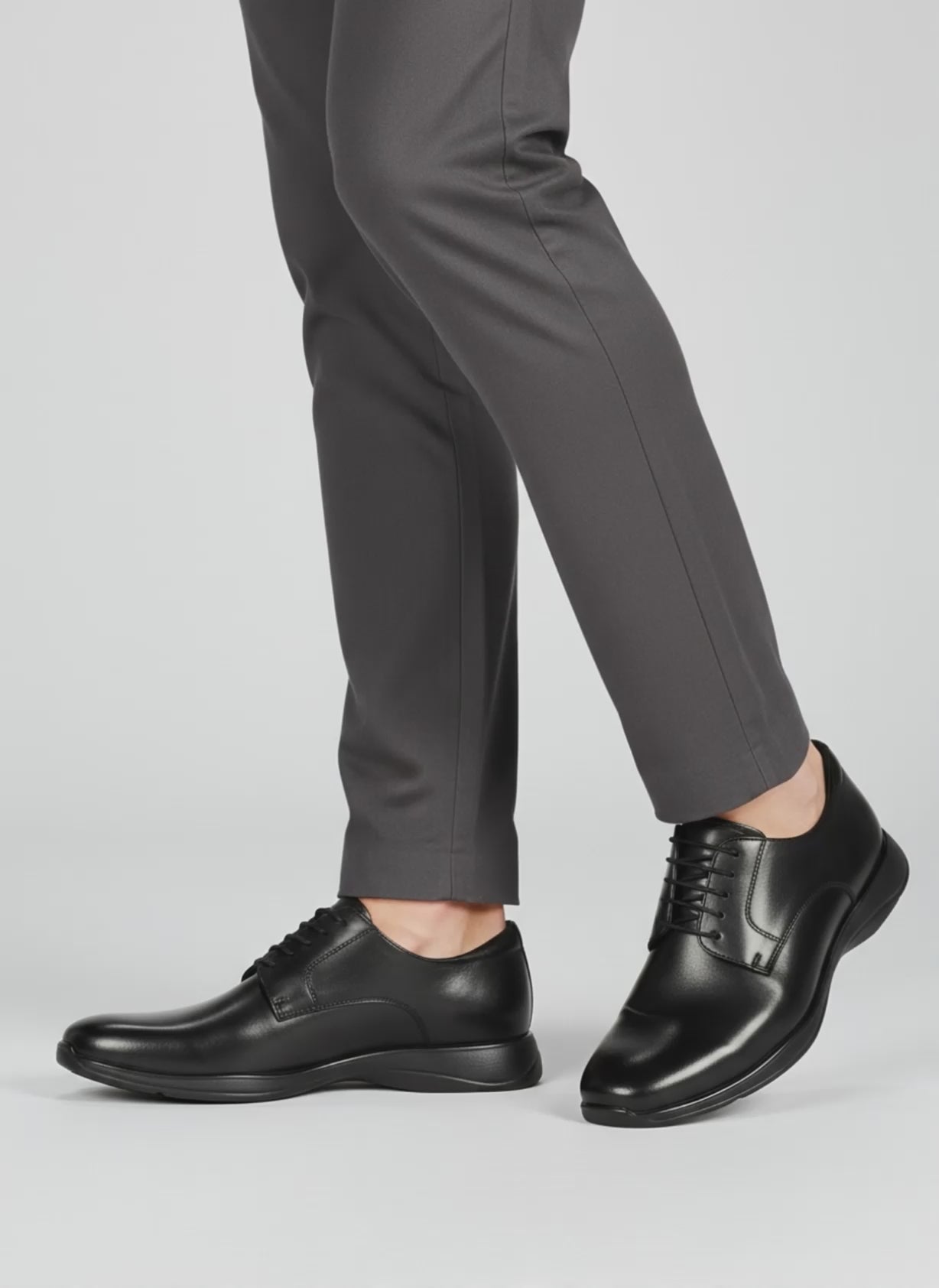 plain business shoes gray slacks